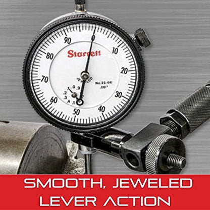 Starrett 711 Last Word Dial Test Indicator, .030" Range, .0005" Graduation - size: 0-0.03", White Dial, style: 0.0005" Graduation