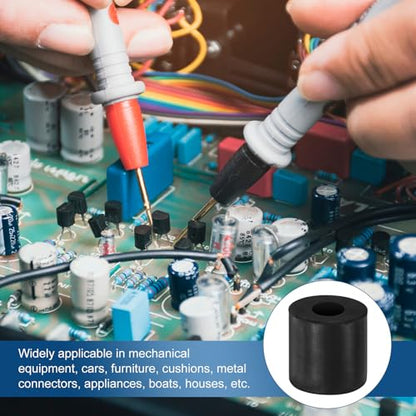 M METERXITY 20-Pack Rubber Spacer 0.31" ID 0.79" OD 0.79" Thick Neoprene Anti Vibration Pads Round Isolation Washers Bushings for Cars/Boats/Home/Machinery, Shock Noise Reduction Pads [Black] - size: 0.31" x 0.79" x 0.79"