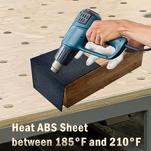ABS Plastic Sheet 1/8 Inch Thick 8" x 12" (2-Pack)，Black Rigid Moldable Panel with Different Surfaces (Textured Front & Smooth Back) for Structural Parts, Project Enclosures, and DIY Home Decor, etc. - size: 2P-8x12"