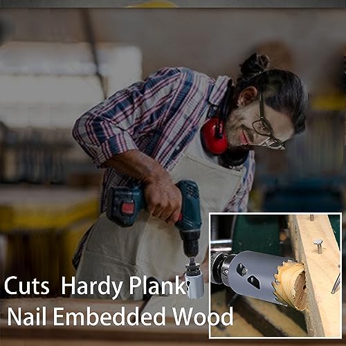 4-1/2” 114mm Inch Carbide Hole Saw Cutter Multi-Purpose Hole Saw Bit for Hardy Plank MDF Air Brick Nail Embedded Wood 2.36” Depth Up to 30X More Cuts - color: 4-1/2"(114mm)