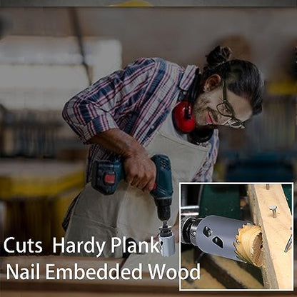 4-1/2” 114mm Inch Carbide Hole Saw Cutter Multi-Purpose Hole Saw Bit for Hardy Plank MDF Air Brick Nail Embedded Wood 2.36” Depth Up to 30X More Cuts - color: 4-1/2"(114mm)