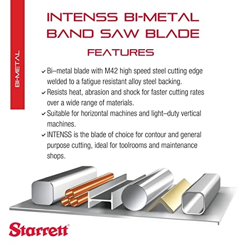 Starrett Intenss Bi-Metal Band Saw Blade, 7' 9" L x 3/4" W x .035" T - size: 7' 9" L x 3/4" W, style: Intenss
