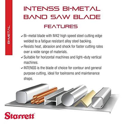 Starrett Intenss Bi-Metal Band Saw Blade, 7' 9" L x 3/4" W x .035" T - size: 7' 9" L x 3/4" W, style: Intenss