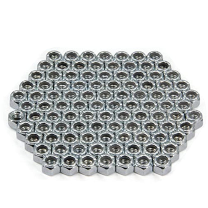 1/4"-20 Nylon Insert Hex Lock Nuts,Carbon Steel White Zinc Plated, Hex Lock Nut Silver Self-Locking Nylock Locknuts,100pcs/pack (1/4"-20-100pcs) - size: 1/4"-20-100pcs