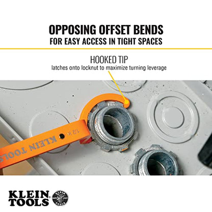 Klein Tools NCVT-6 Non-Contact Volt Tester, 12-1000V AC Pen with Integrated Laser & 50900R Conduit Lockout Wrench Set, Tighten and Loosen Locknuts in Tight Spaces