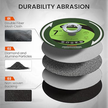 7 Inch Cutting Discs 25 Pack 7" x 1/16" x 7/8" Cut Off Wheels Fits Angle Grinder Cutting Wheel for Metal and Stainless Steel Grinder - style: 7 inch