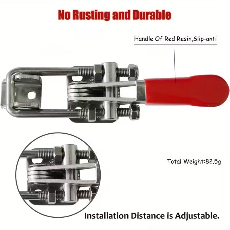 2PCS 304 Stainless Steel Self-Locking Fixture Lock Buckle Box Clamp