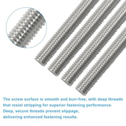 BokWin Fully Threaded Rod, M10 x 250mm, 4 Pack - size: M10 x 250mm
