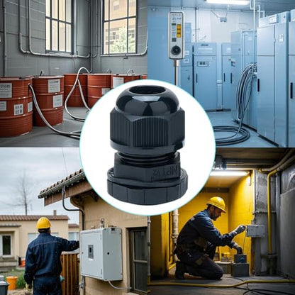 2 Pcs 1" NPT Cable Gland 18-25mm Waterproof IP68 Nylon PA66 Connector - size: NPT 1" (2Pcs)
