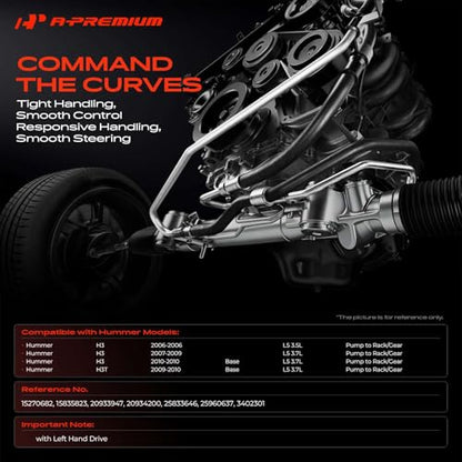 A-Premium Power Steering Pressure Hose Assembly Compatible with Hummer