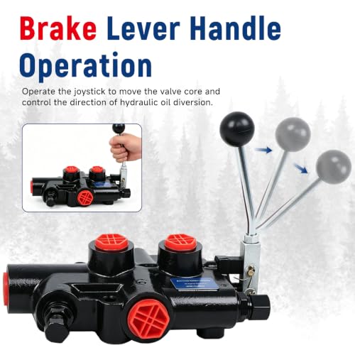 waltyotur 3625 PSI Hydraulic Log Splitter Directional Control Valve Auto Return Detent Lever Handle 21 GPM