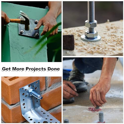 60 PCS 1/2" x 3-3/4" Concrete Anchors - Standard Heavy Duty Cement Anchor Bolts for Concrete - Metal M12 Expansion Concretes Fasteners Wall Anchors Cement