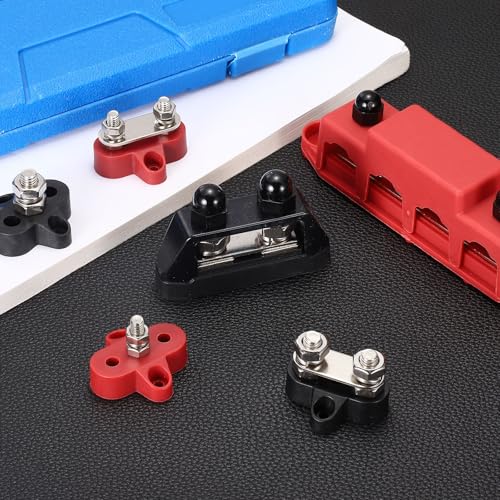 MECCANIXITY 2Pcs 120A Bus Bar Power Distribution Blocks 5/16" Black - color: Black, size: 5/16"