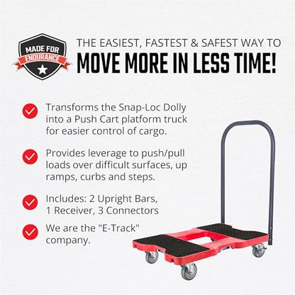 Snap-Loc Push Bar Set Converts Dolly to Push Cart, Easy Installation, Durable Steel Construction & Adjustable Height - style: PUSH BAR SET