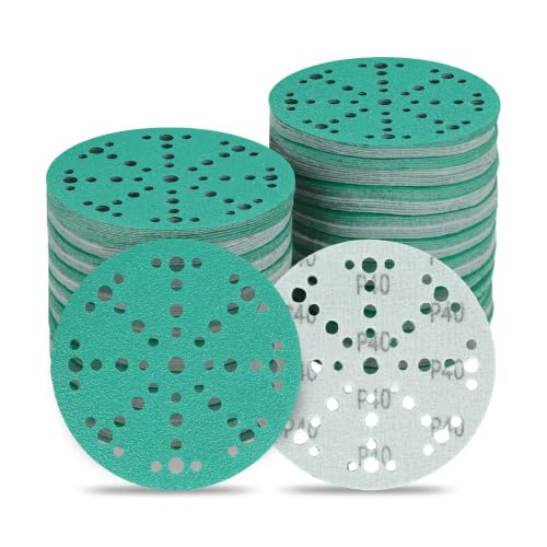 6 Inch 49 Hole Wet Dry P40 Grit Sanding Discs - 40 Pack Box - color: 40 Grit, size: 6 Inch 49 Hole