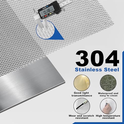 304 Stainless Steel Screen Mesh 39IN x 33FT Roll Metal Window Screen Replacement for Door Patio Pet Vent Porch DIY Projects 0.18mm Wire Diameter Silver - size: 39inx33ft