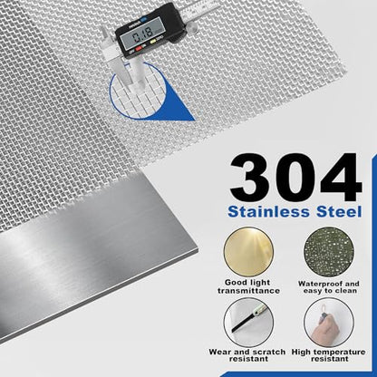 304 Stainless Steel Screen Mesh 39IN x 33FT Roll Metal Window Screen Replacement for Door Patio Pet Vent Porch DIY Projects 0.18mm Wire Diameter Silver - size: 39inx33ft