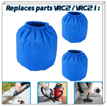 EAGLEGGO VRC2 Cloth Filter Bag 1.5 to 3.2 Gallon - 3 Pack