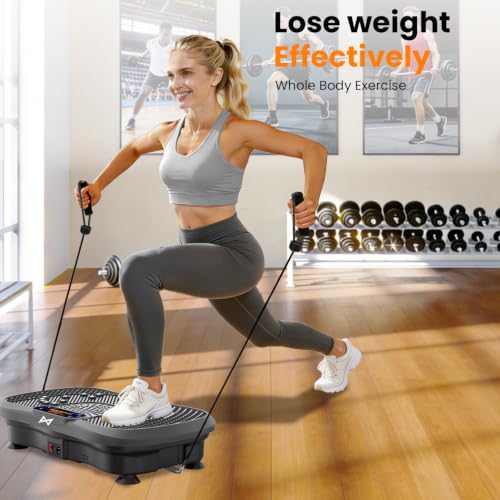 AXV Vibration Plate Exercise Machine Fitness Platform Body Vibrating Board - color: SLIM.GRAY