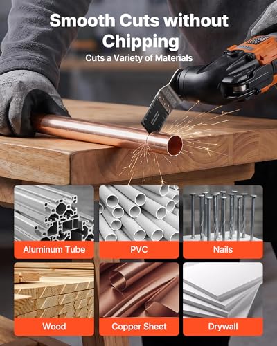 VEVOR 50PCS Bi-Metal Oscillating Saw Blades, Universal Quick Release Oscillating Multi Tool Blades, Multitool Tool Blades for Nails, Soft Metal, Wood, Compatible with Dewalt Milwaukee Bosch Ryobi