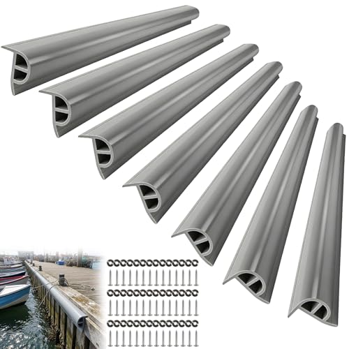 ORLANG 10ft/16.4ft/23ft Marine-Grade Dock Bumpers,PVC Dock Fenders with Stainless Steel Screws and Washers,P-Type Boat Dock Guards,Dock Post Bumpers for Docking Edges, Horizontal Decks or Piers - color: Grey, size: 23FT