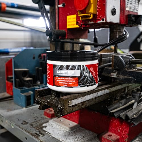 AGS Sticky Red Multipurpose Grease, Lithium Complex EP2, High Temperature, Water Resistant, Tub, 16 oz