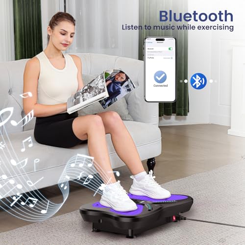 Vibration Plate Exercise Machine 400 lbs Capacity for Lymphatic Drainage - color: Purple
