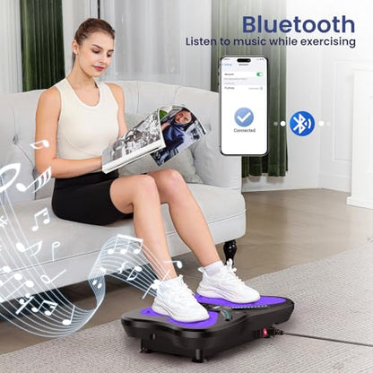 Vibration Plate Exercise Machine 400 lbs Capacity for Lymphatic Drainage - color: Purple