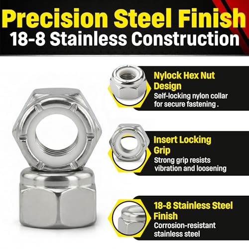Chenango Supply 1/4-20 Stainless Nylon Insert Lock Nuts