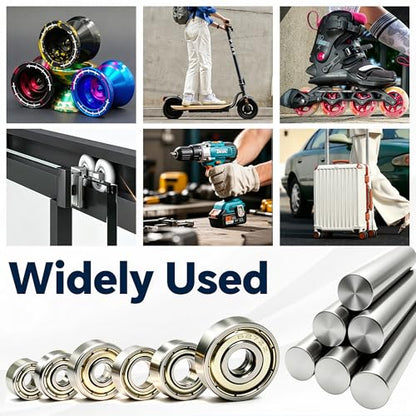 68 Pcs Ball Bearings Assortment Kit 693ZZ/ 623ZZ/ 624ZZ/ 685ZZ/ 687ZZ/ 627ZZ Roller Bearings, Small Bearings Carbon Steel Deep Groove Bearing, for Furniture Wheel, Roller Skates, 3D Printing