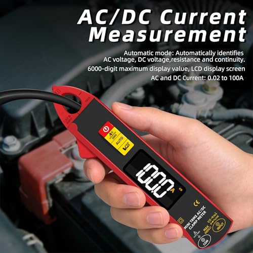BSIDE UX1 Digital Clamp Meter 1mA AC/DC Current True RMS Auto-Ranging 6000 Counts Meter Hz Temperature Capacitance Live Check V-Alert Low Impedance Voltage Tester