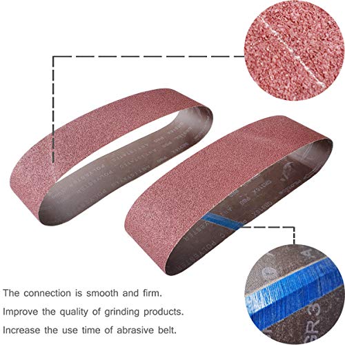 Tonmp 9 PCS 4" x 36" Premium Sander Belts - 3 Each of 40 80 120 Grit Aluminum Oxide Sanding Belts For Belt sander (4x36 inch) - size: 4x36 inch