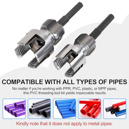 2PCS PVC Pipe Threader Kit, Dual-Function Tool for Plumbers & DIY - style: 2