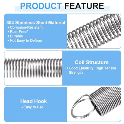 uxcell 4pcs Extension Springs 0.7x6x300mm/0.03x0.24x11.81in Extended Spring - size: 0.7x6x300mm/0.03x0.24x11.81in