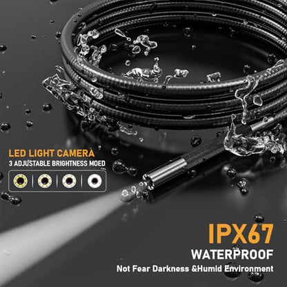 3.9mm Two-Way Articulating Borescope, Endoscope Camera with Light
