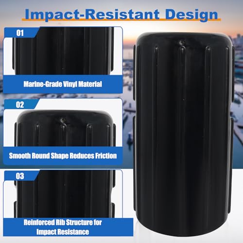 Dock Corner Bumper Fender Boat Dock Protection - color: Black