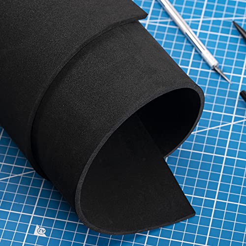 Black eva Foam roll, (1mm to 20mm) Premium Cosplay EVA Foam Sheet,2mm Thick,49"x13.5",High Density 86kg/m3 for Cosplay Costume, Crafts, DIY Projects by MEARCOOH - color: Black, size: Thickness-2mm