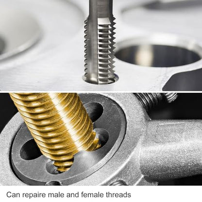 M7x1mm Metric Tap and Die Set,Machine Thread Screw Tap with Round Threading Die,Tap & Die Kit for Nut Screw Bolt Thread Repair - size: M7x1mm
