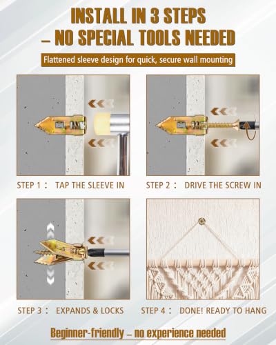 180pcs 4 Sizes Self Drilling Drywall Anchors with Screws Kit, Heavy Duty Zinc Alloy Hollow Wall Anchors, Sheetrock Plasterboard Anchors 0.47x1.18inch, No Drill Self Tapping Dry Wall Screw Anchor Set - size: 180Pcs 4 Size Kit