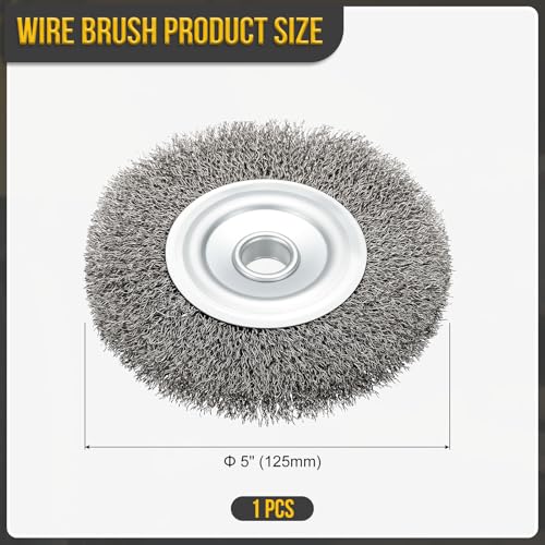 DTGN 5 Inch Wire Wheel Brush for Grinder, 5/8" Arbor - size: 5 inch(5/8" Arbor)