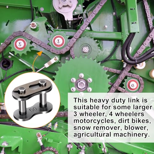 PAGOW 6pcs #50 Roller Chain Connecting Links, Master Connector Link Heavy Duty for Bycicles, Mini Bikes, Motorcycles, Go-Karts, Agricultural Machine, Home and Industrial Machinery - color: #50, 6pcs