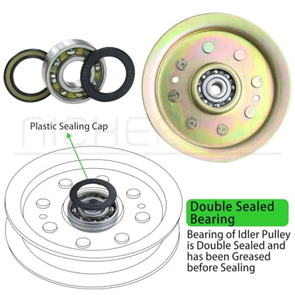 3 Pack 756-04129B Idler Pulley for Cub Cadet 42" 50" RZT 50 Deck - color: A03 3x756-04129B Yellow