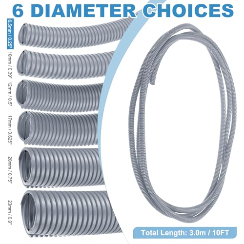 MECCANIXITY Plastic Split Wire Loom Tubing 1/4"(6.5mm) ID 10FT(3.0m), Gray - color: Gray, size: 1/4"(6.5mm) ID x 10FT(3.0m)