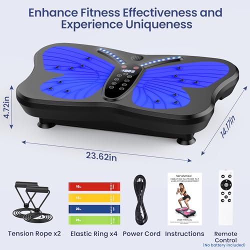 Vibration Plate Exercise Machine 400 lbs Capacity for Lymphatic Drainage - color: Royal Blue