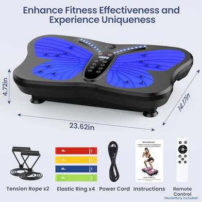 Vibration Plate Exercise Machine 400 lbs Capacity for Lymphatic Drainage - color: Royal Blue