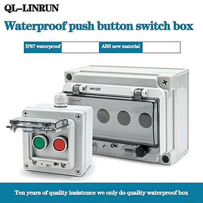 Push Button Switch Box Red Green Yellow Momentary Waterproof 6A 110V 22mm - color: Green/yellow/red button