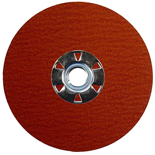Weiler 69883 Tiger Ceramic Alumina Resin Fiber Sanding & Grinding Disc, 4-1/2" Diameter, 60 Grit, 5/8" - 11 Hub (Pack of 25) - size: 5/8"-11 Hub, style: 60 Grit