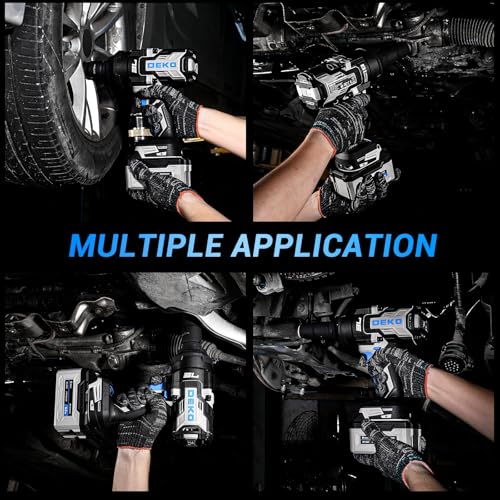 DEKOPRO Cordless Impact Wrench 20V 3/4" High Torque Power Electric Impact Gun with 5 Sockets 2 Batteries, 1300Ft-lbs(1800N.m) for Vehicle Assembly, Equipment Maintenance, Building Construction
