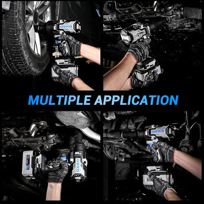 DEKOPRO Cordless Impact Wrench 20V 3/4" High Torque Power Electric Impact Gun with 5 Sockets 2 Batteries, 1300Ft-lbs(1800N.m) for Vehicle Assembly, Equipment Maintenance, Building Construction