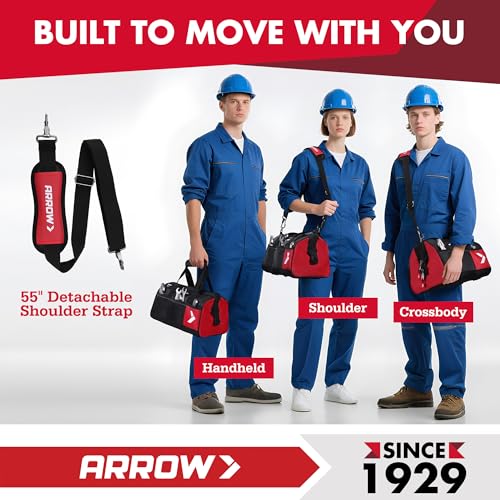 ARROW 14" Heavy Duty Tool Bag with Reflective Band, Tool Organizer Bag - size: 14 Inch